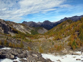 Vue depuis le col de Fontouse à Arvieux. Au fond Clot la Cîme 