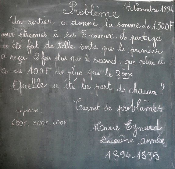 Le problème d'arithmétique du jour