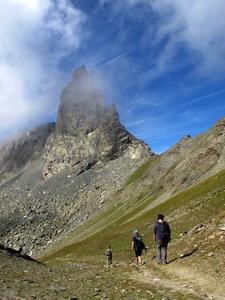 Der Gipfel des Toilies (3175 m) ein Gebirge von Saint-Véran