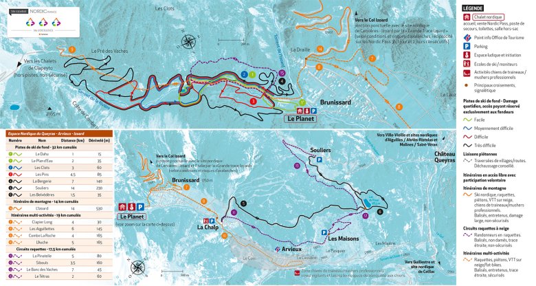 Carte du domaine skiable d'Arvieux