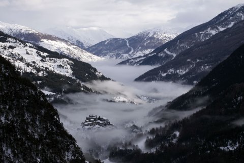 Le Guil dans la brume (Queyras, Hautes Alpes)