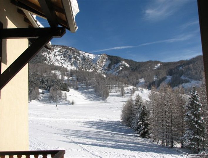 Les pistes de skis vue du balcon